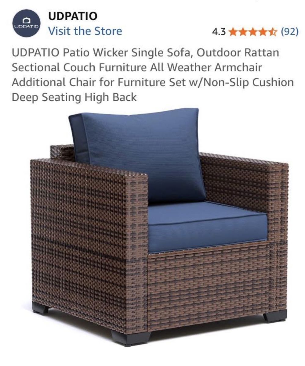 New Patio Wicker Single Sofa