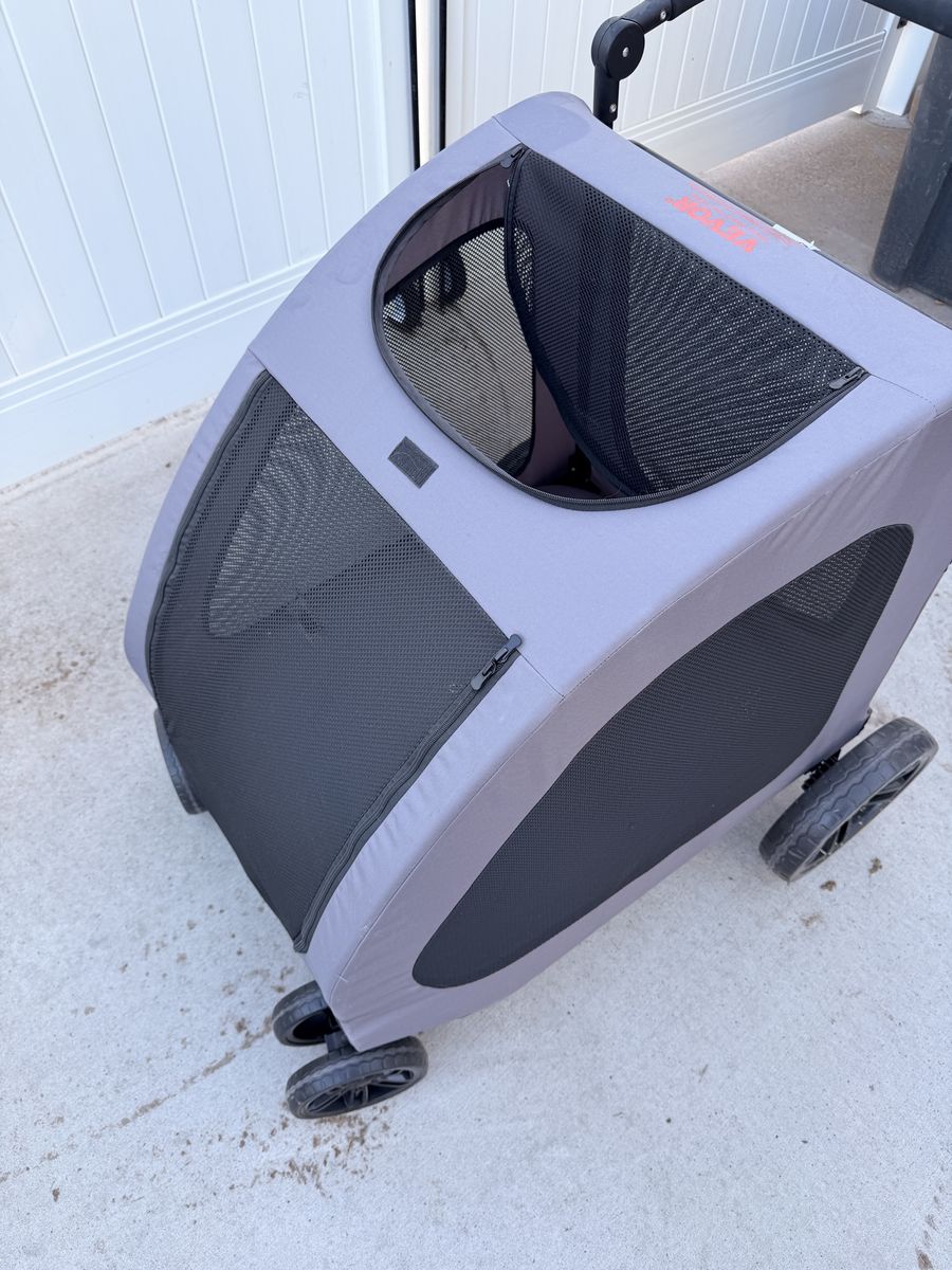 VEVOR Gray Pet Stroller with Mesh Windows and Rolling Wheels