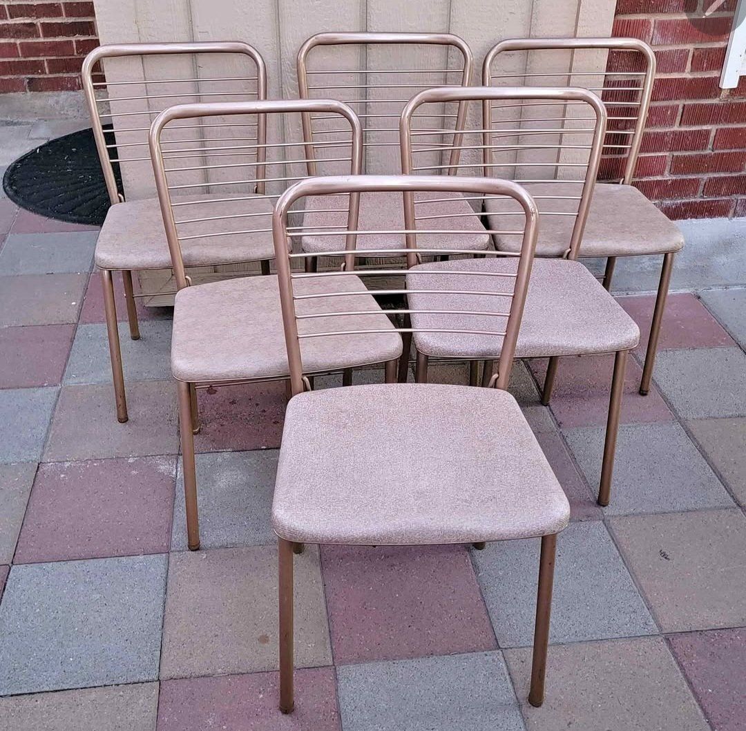 6 Vintage Mid-Century Cosco "Fashionfold" Folding Chairs
