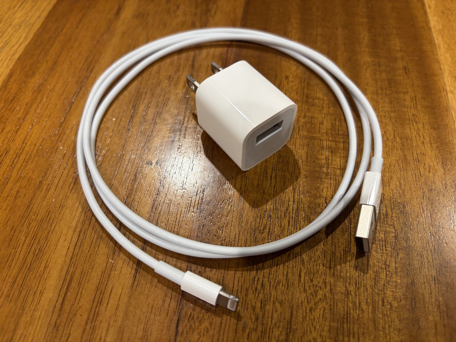 Official Apple iPhone lightning cable and 12V charger