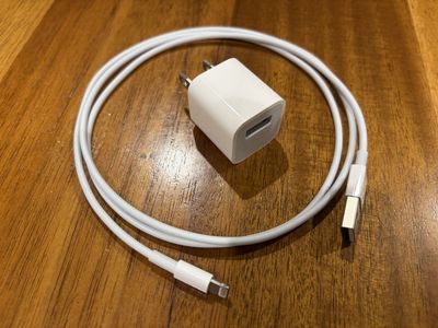 Official Apple iPhone lightning cable and 12V charger