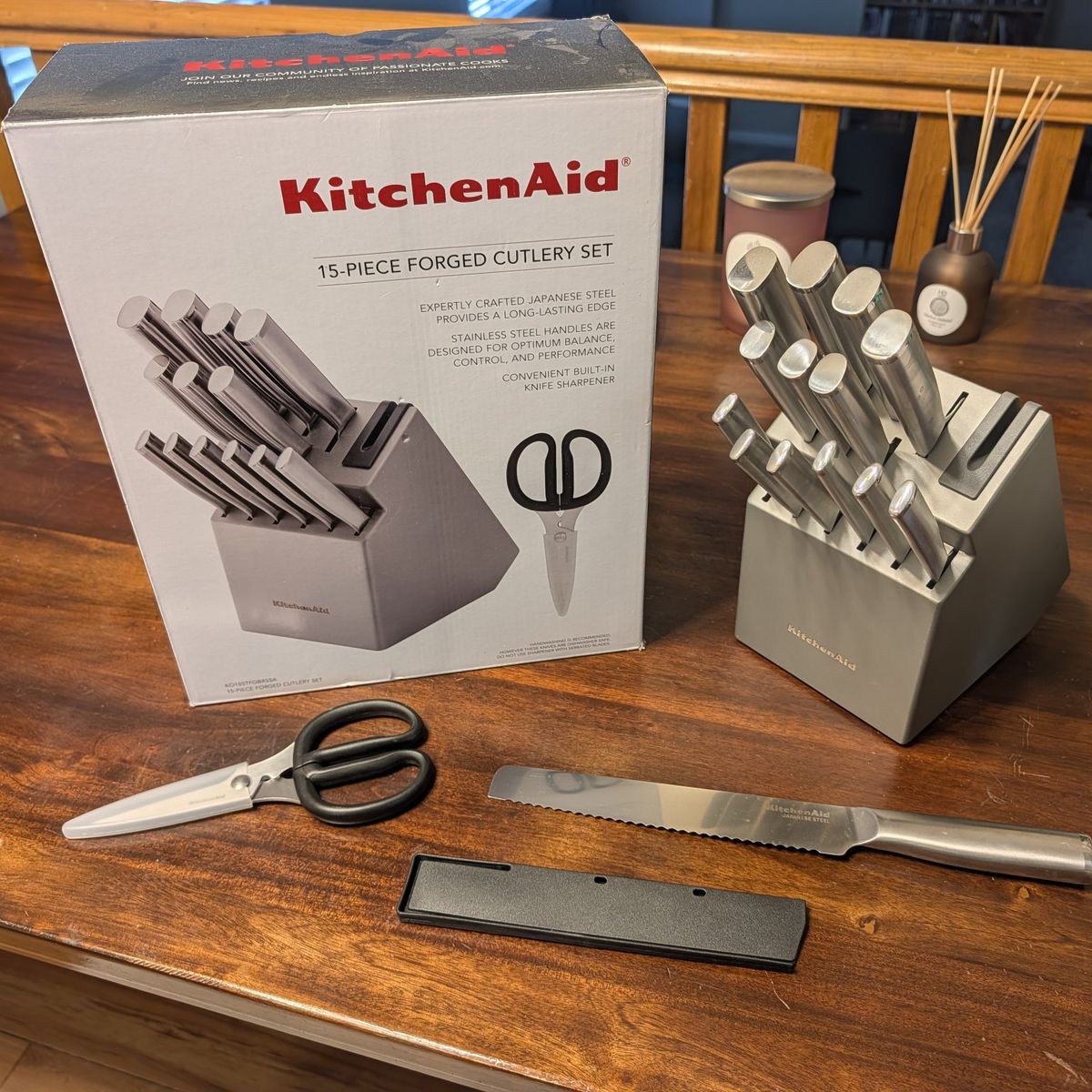 KitchenAid 15 piece forged set plus bread knife