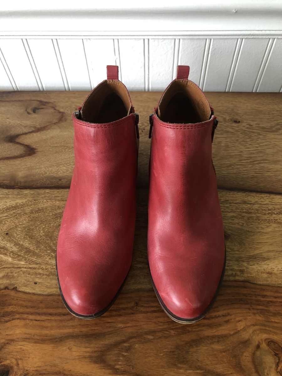 Lucky Brand Red Leather Booties W Sz 9.5