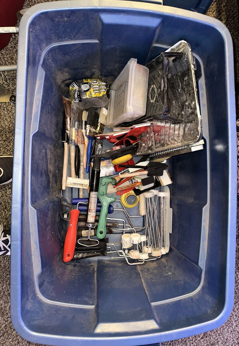 Large Lot of Used Painting Supplies - Brushes, Rollers, Trays, Tools & More