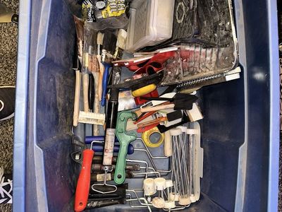 Large Lot of Used Painting Supplies - Brushes, Rollers, Trays, Tools & More