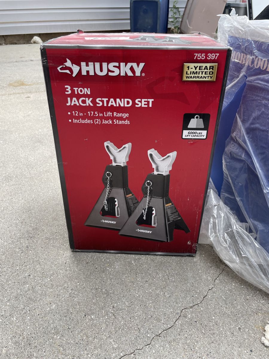 Husky 3 Ton Jack Stand Set - 12" to 17.5" Lift Range (Pair)