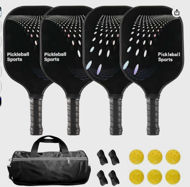 New in box pickleball of 4 Racquet with bag