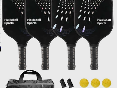 New in box pickleball of 4 Racquet with bag