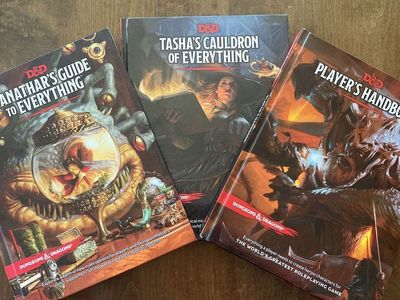 Set of 3 Dungeons & Dragons books: Tasha’s Cauldron of Everything, Xanathar’s Guide to Everything, and Player’s Handbook