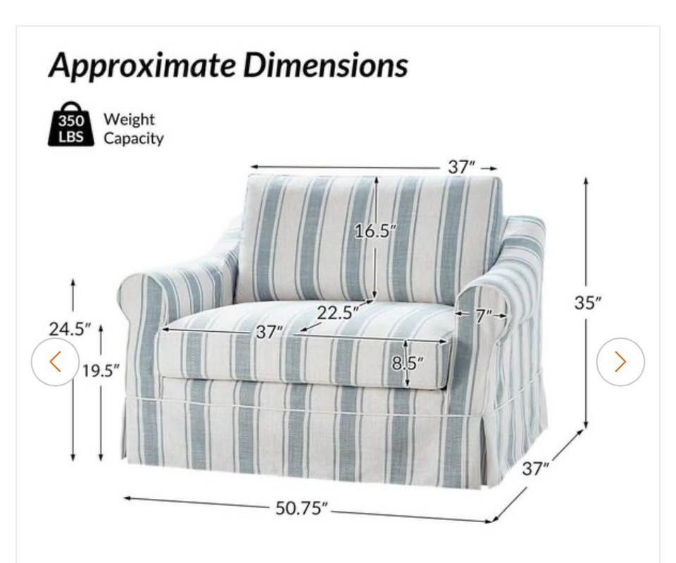 Farmhouse Polyester Slipcovered Arm Chair