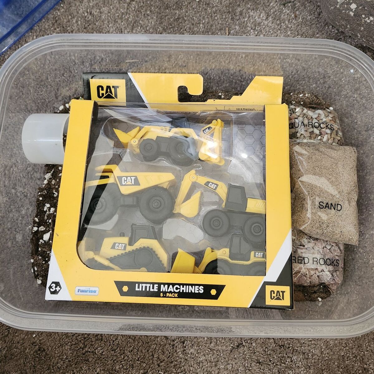 Dirt Buckets for Sensory Play - Construction