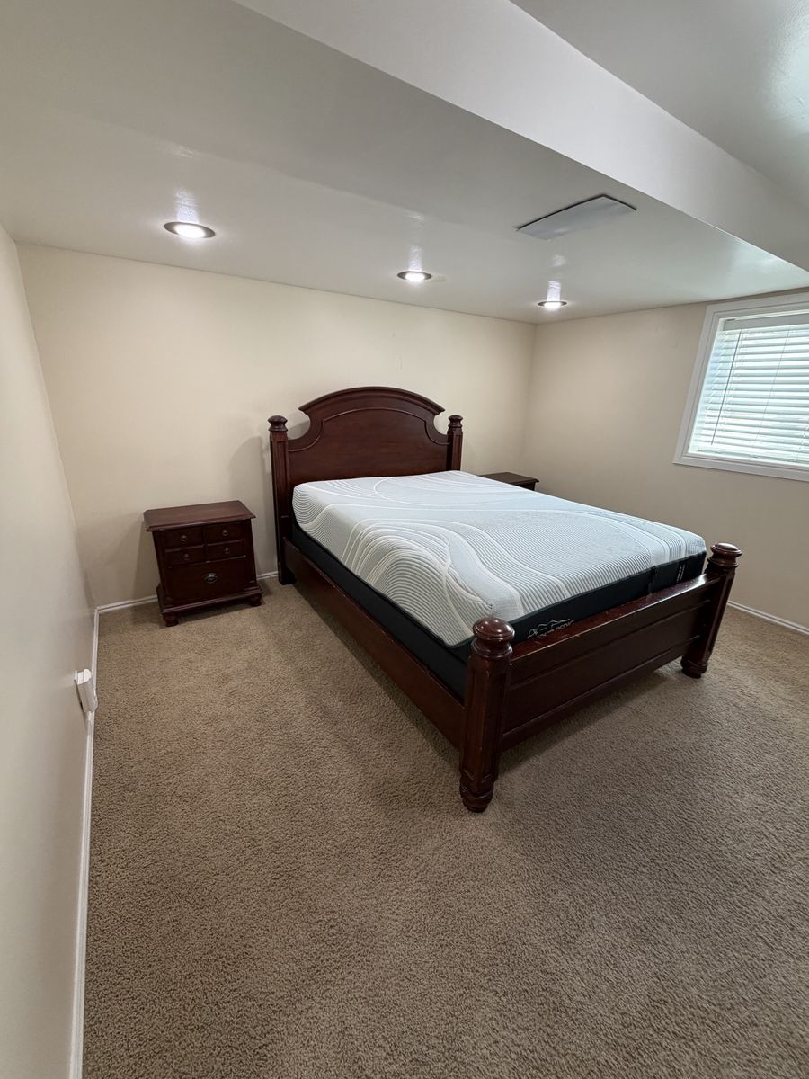 Queen Bed Frame, 2 Nightstands, 10-Drawer Dresser