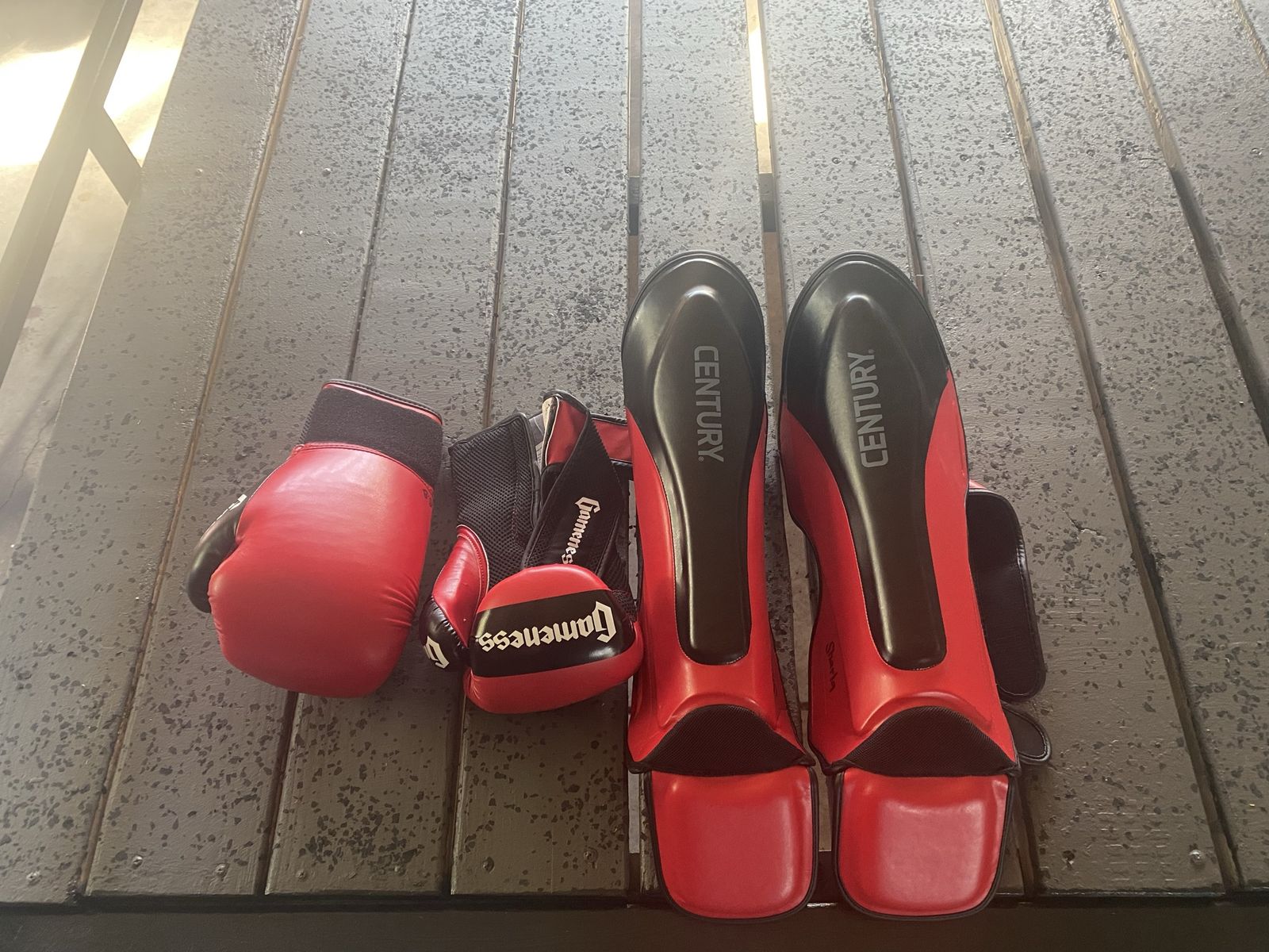 Boxing Gloves and Shinguards