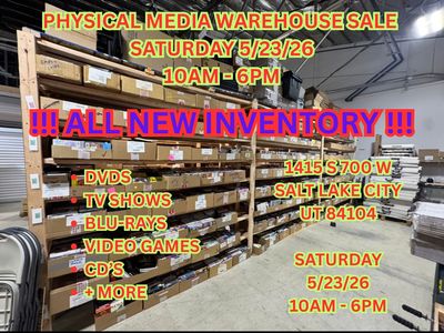 Physical Media Warehouse Sale - All New Inventory - DVDs Blu-Rays Video Games CDs