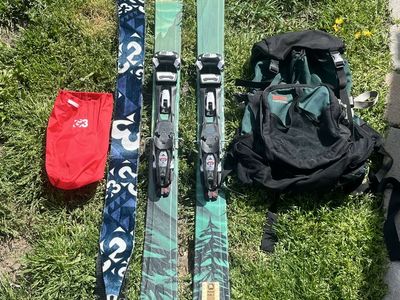 Ski touring gear skins binding skis bag