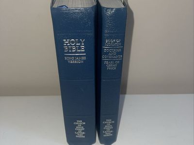 Blue Bonded Leather LDS Scriptures Indexed 7-1/2” X 5-1/2”