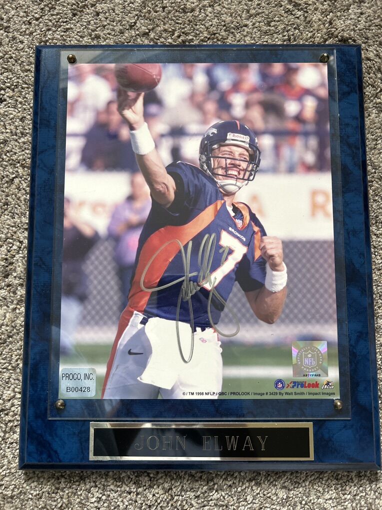 John Elway Auyograph 11x13 Denver Broncos W/COA