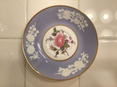 SPODE Maritime Rose Saucer, embossed, gold trim, Beautiful vintage