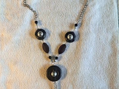 Lot of 4 Fashion Necklaces - Silver Tone and Mixed Media Statement Jewelry