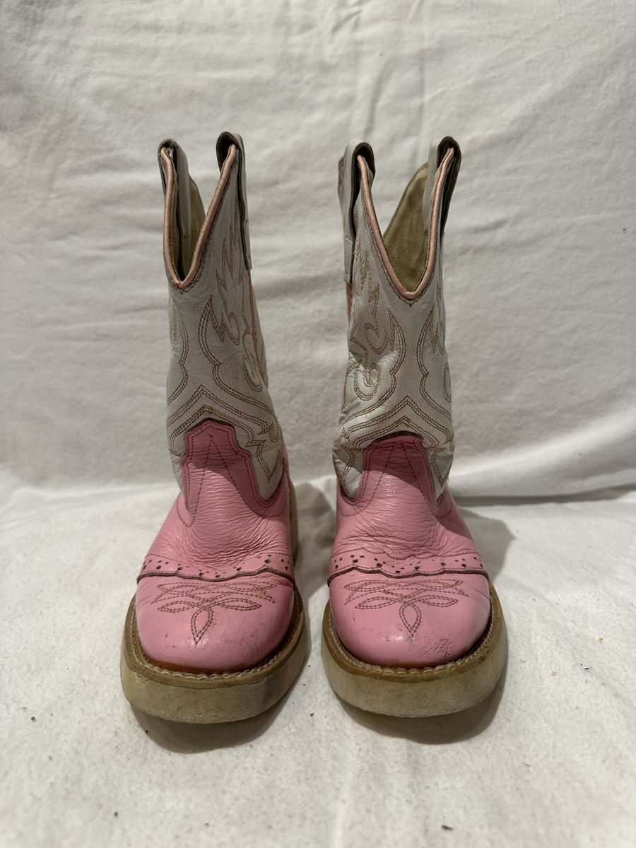 Old West toddler size 9.5 pink/white western boots