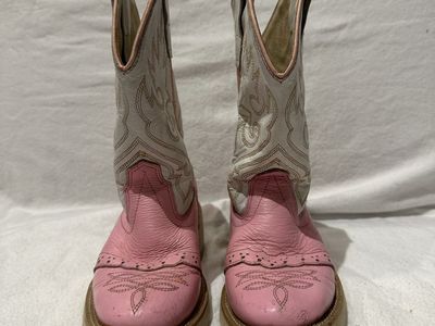 Old West toddler size 9.5 pink/white western boots