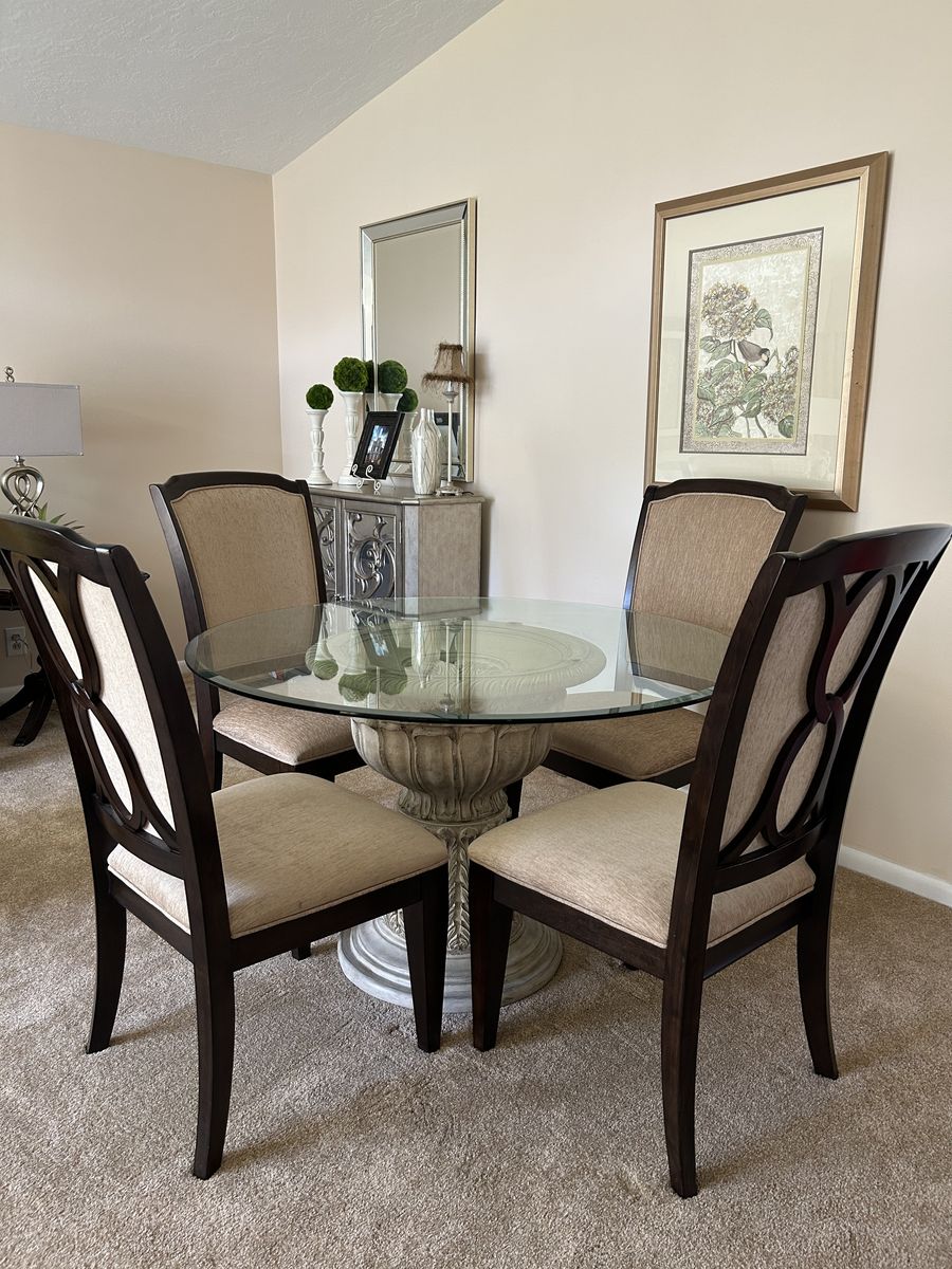 Glass dining table