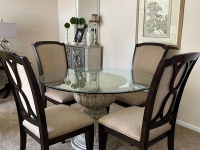 Glass dining table