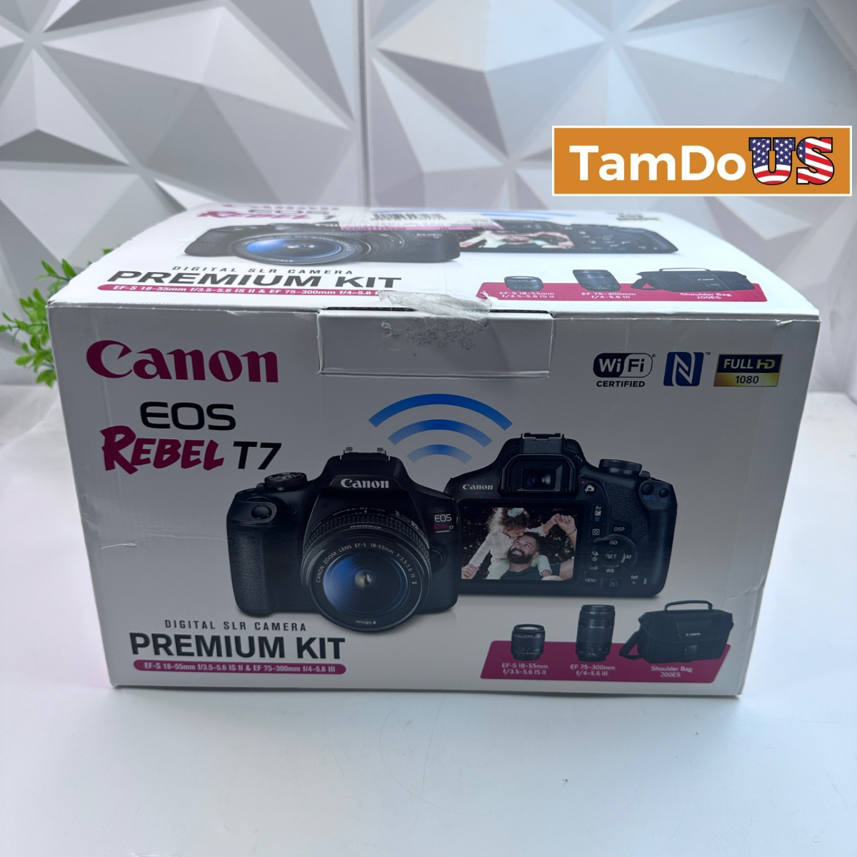 Canon EOS Rebel T7 DSLR Camera Premium Kit 18-55mm & 75-300mm Lenses WiFi Bundle