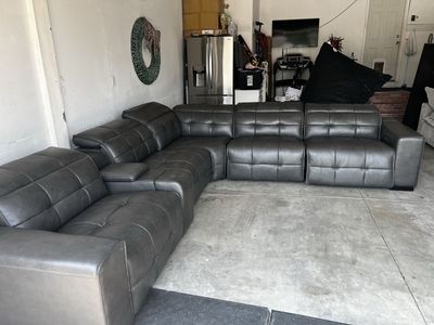 Aiden & Ivy Leather Power Reclining Sectional-Free delivery in Slc