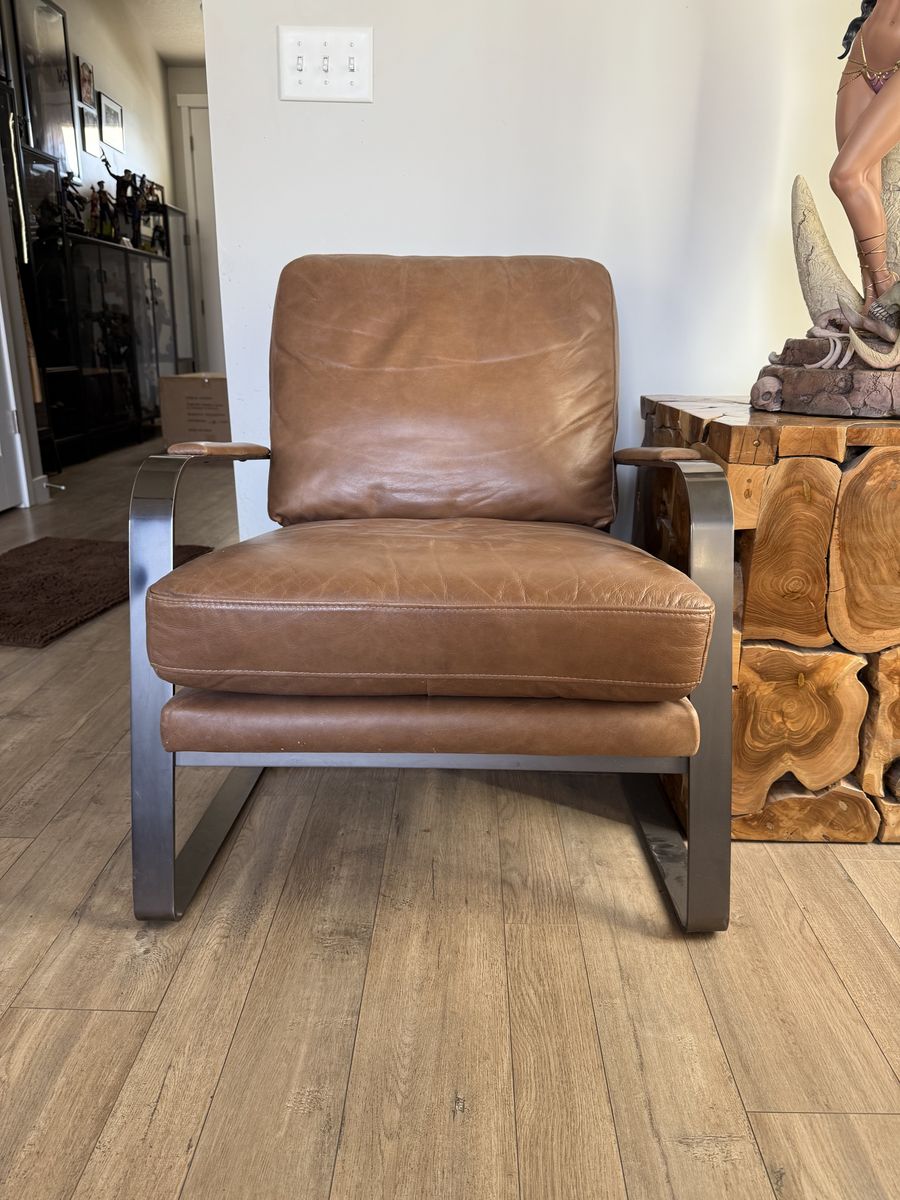 Leather & Chrome Chair Purchased From RC Willey