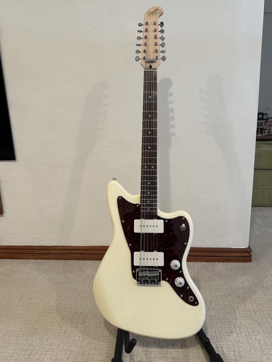 Squier Paranormal Jazzmaster XII 12-String Electric Guitar - Olympic White