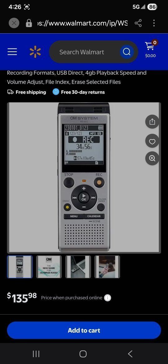 Yes, the OM System/Olympus WS-882 digital voice re