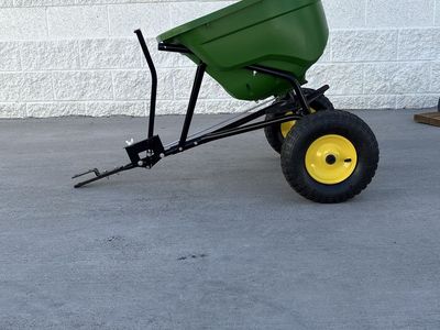 John Deere LP 39087 Tow-Behind Broadcast Spreader for Lawn and Garden, Green/Yellow