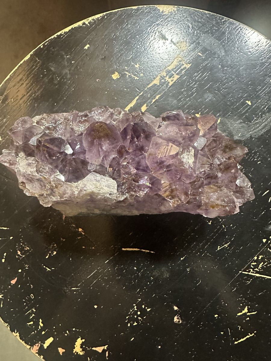 Raw Amethyst Geode Crystal Cluster - Natural Purple Quartz Mineral Specimen Decor