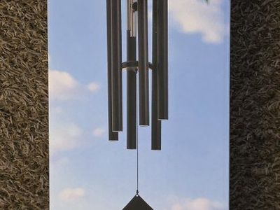 Large Outdoor Wind Chime - 46 inch Black Metal Tubes for Garden, Patio, or Home Decor