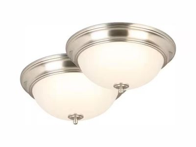 13 in. Brushed Nickel LED Flush Mount Light (2-Pack)