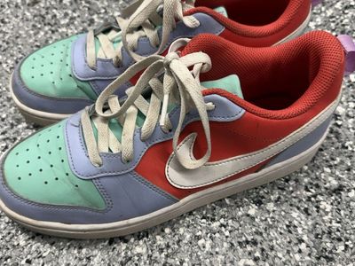Nike Court Borough Low 2 Kids' Casual Sneakers - Multi-Color (Red, Mint, Lavender) - Size 6.5Y