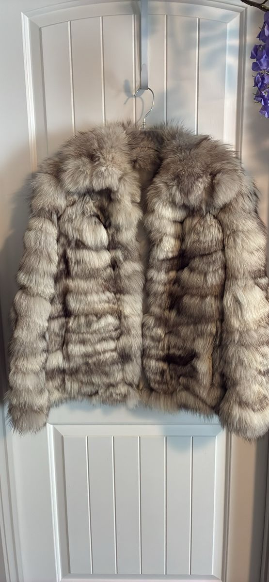 Genuine Fox Fur Coat Luxury Winter Jacket Medium