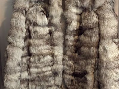 Genuine Fox Fur Coat Luxury Winter Jacket Medium