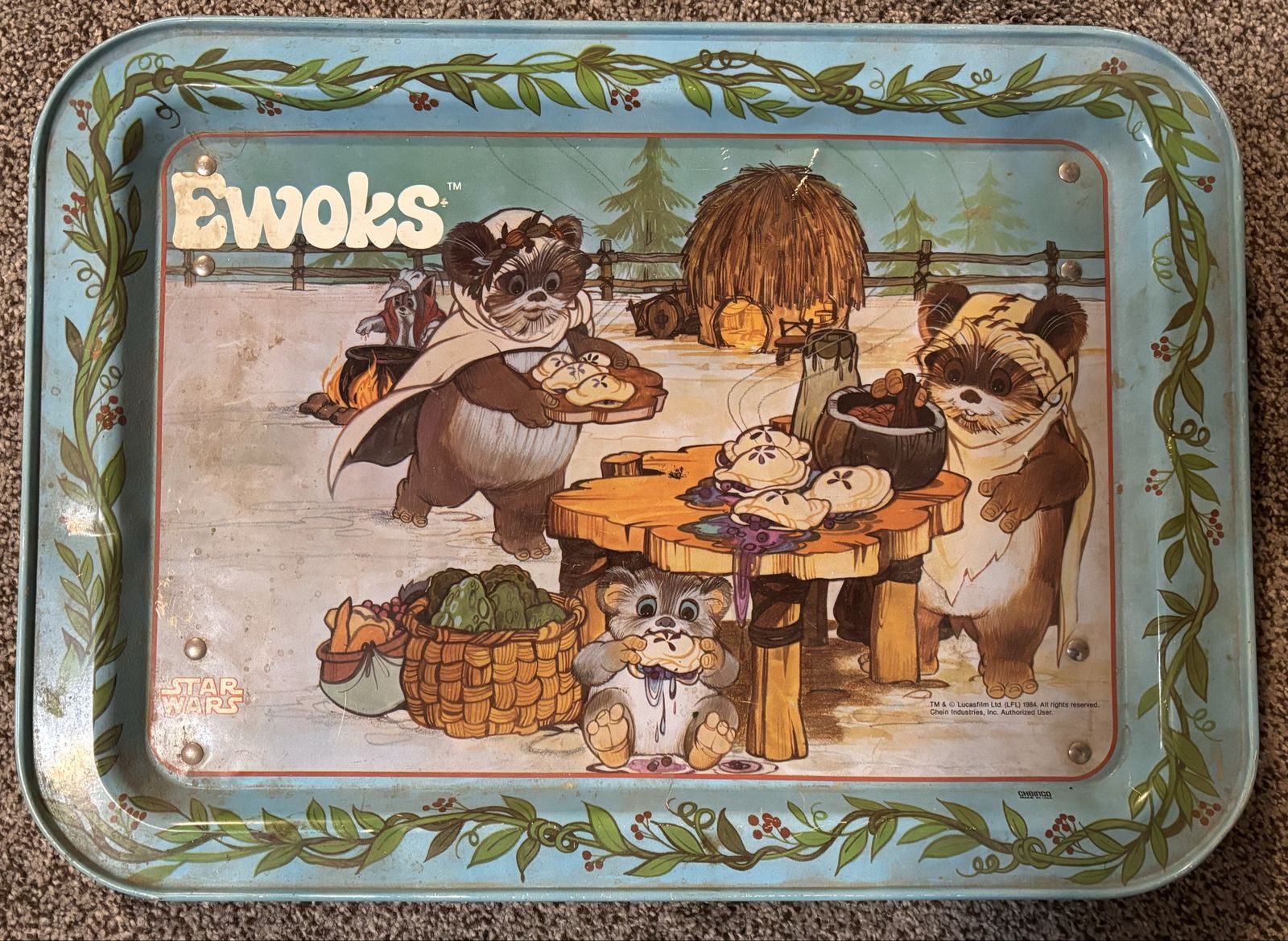 Vintage 1984 Star Wars Ewoks Metal Lap TV Tray Table Cheinco