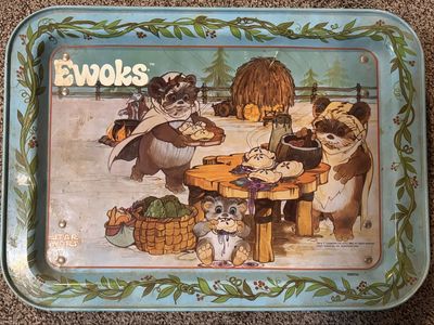 Vintage 1984 Star Wars Ewoks Metal Lap TV Tray Table Cheinco