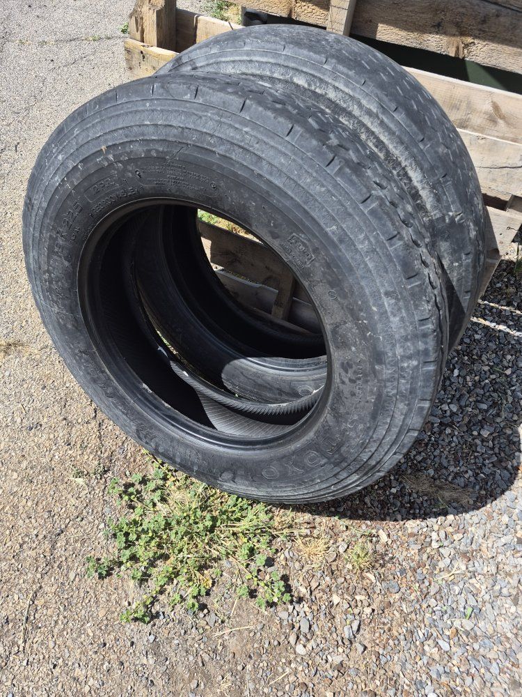 FREE 9R22.5 12 P.R. Radial Regroovable Tires - Set of 2