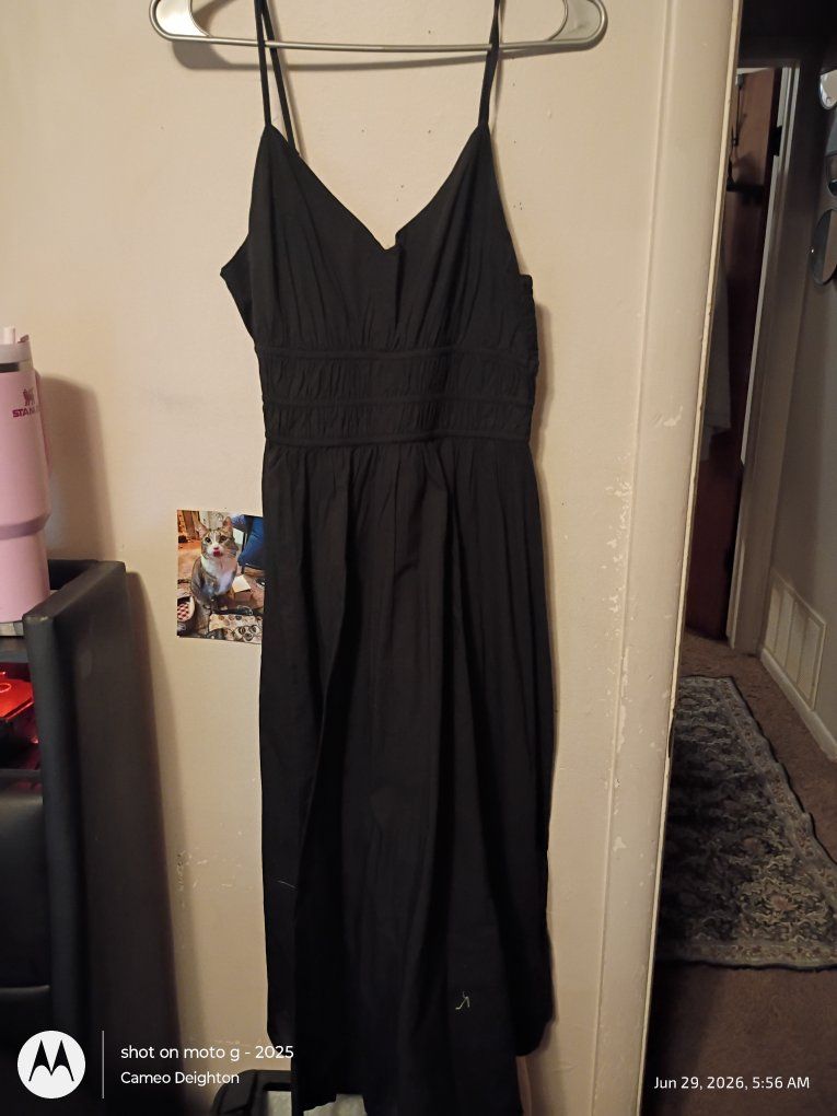 Black Spaghetti Strap Dress, Size Large