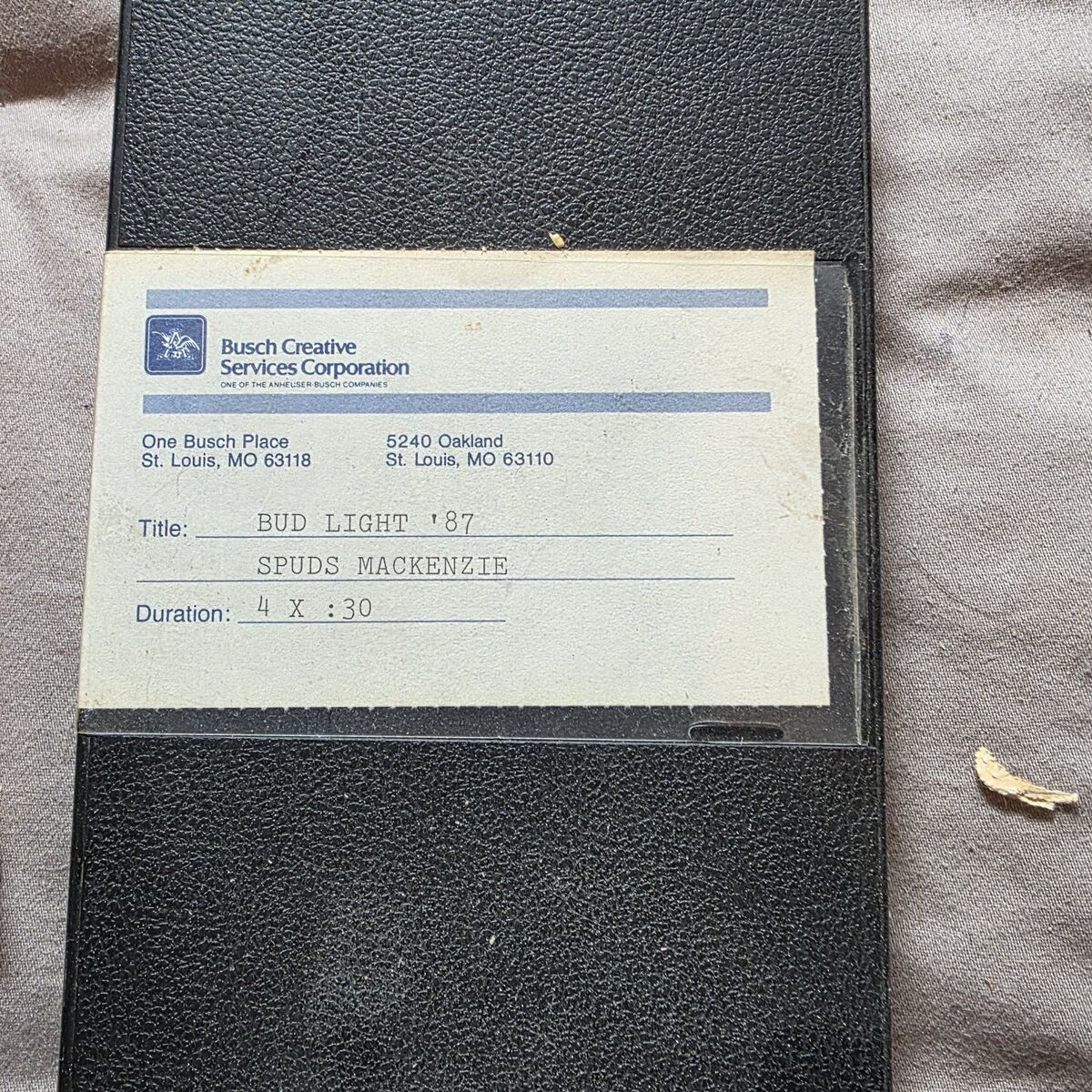 1987 Spuds MacKenzie Bud Light Promo VHS – Rare Di