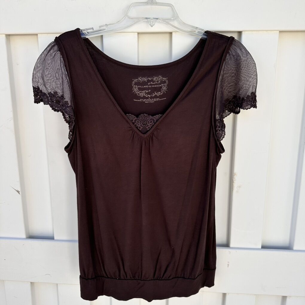 Womens Hillard & Hanson Lace Shirt