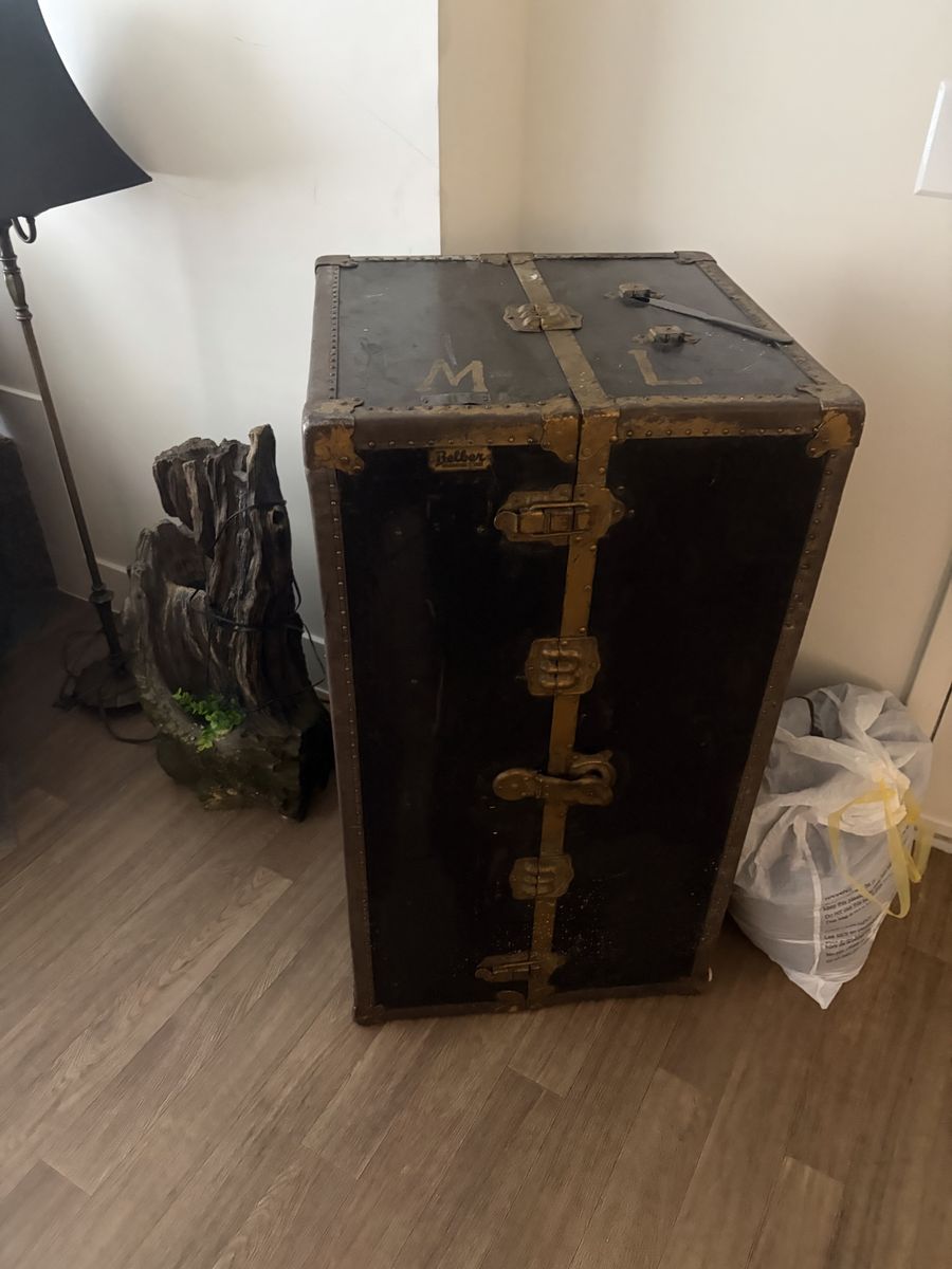 Vintage Belber Wardrobe Trunk - Antique Steamer Trunk with Drawers
