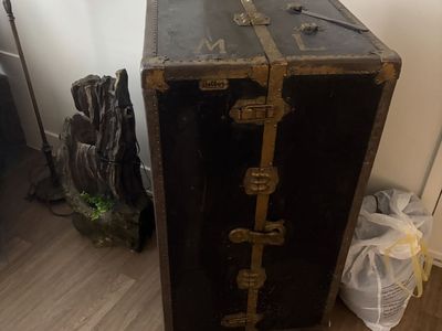 Vintage Belber Wardrobe Trunk - Antique Steamer Trunk with Drawers