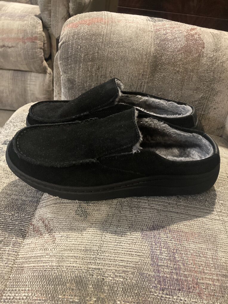 Mens Suede Slip Ons Shoes Size 8