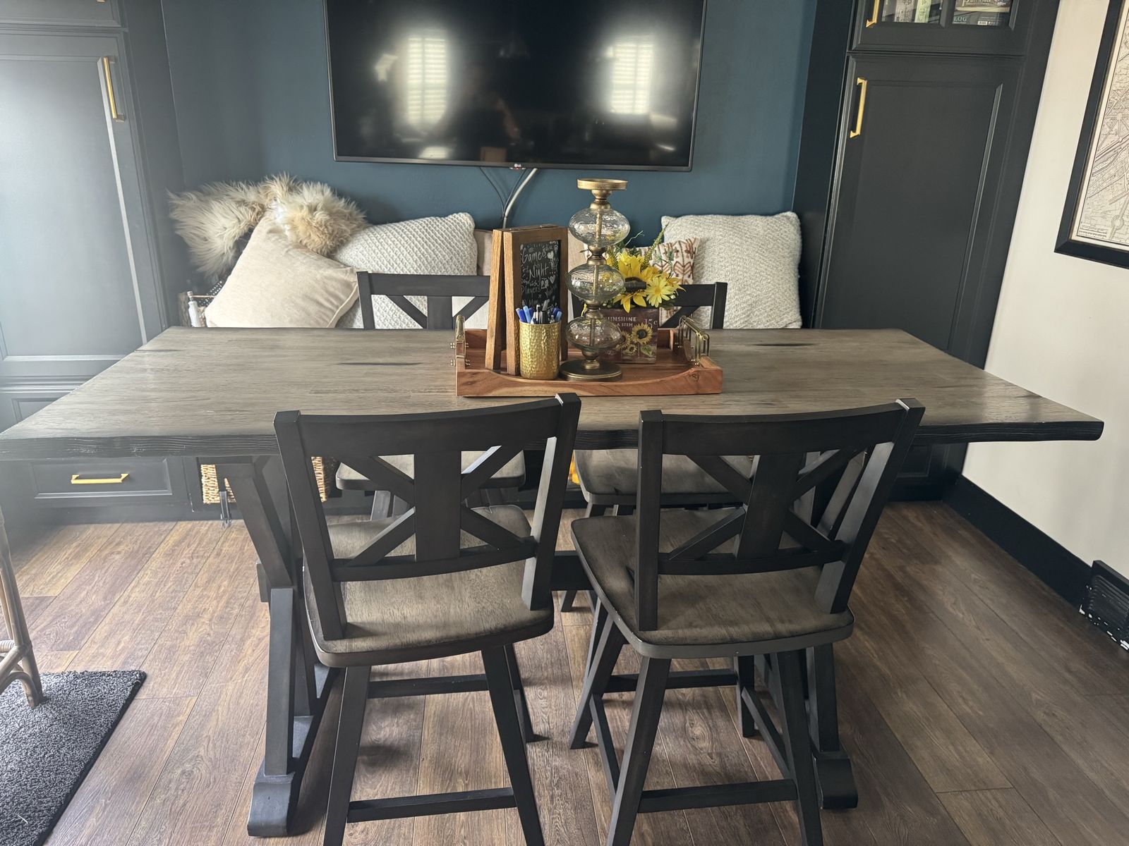 Contemporary dining table and chairs