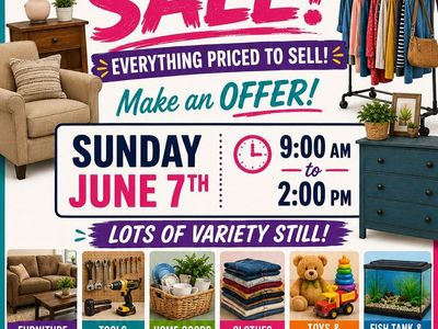 multi-family garage sale 581 W 1400 N Clinton Utah Sunday JUNE 7 9am-2pm.